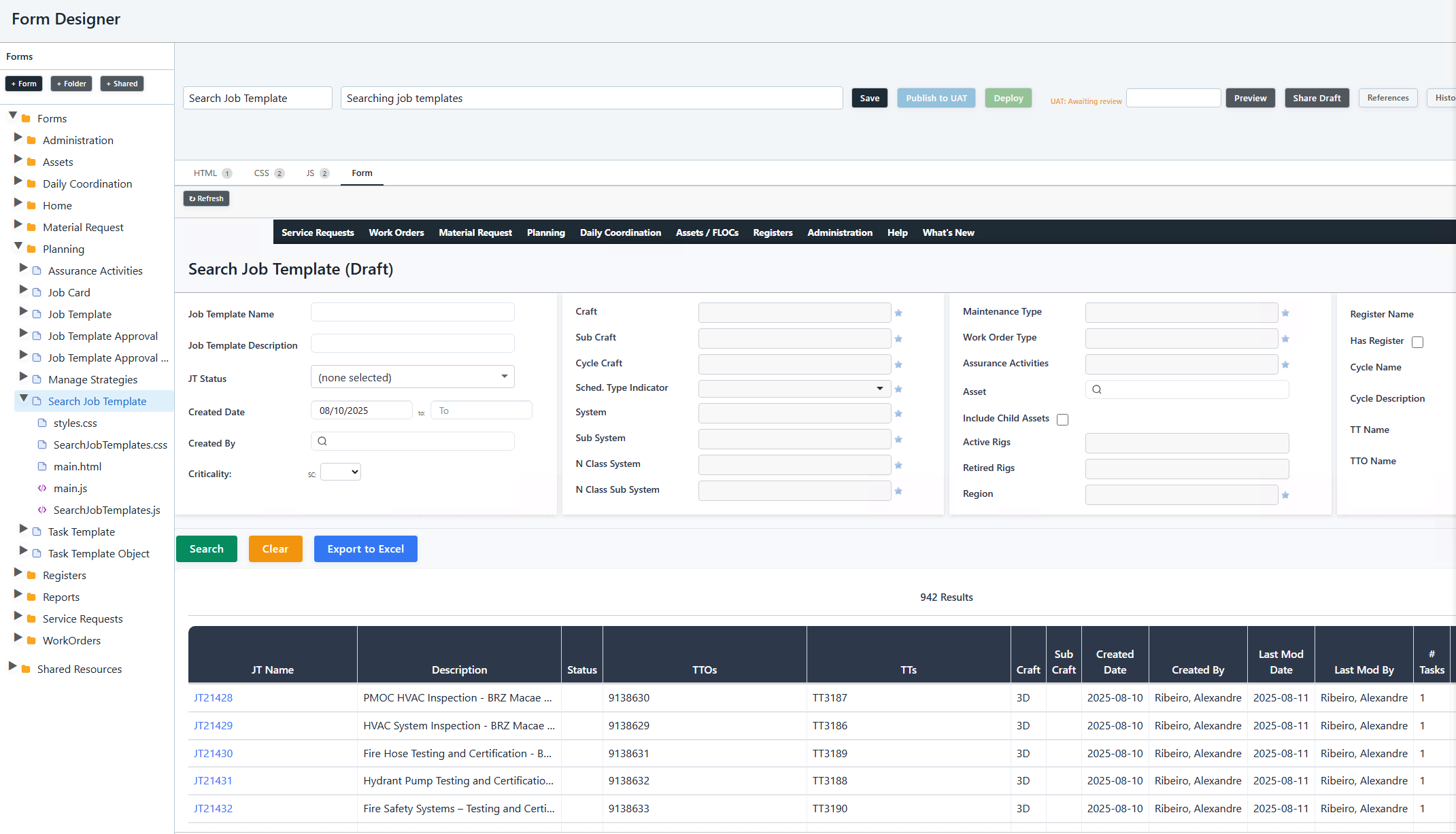 Form Designer showing the standard application interface